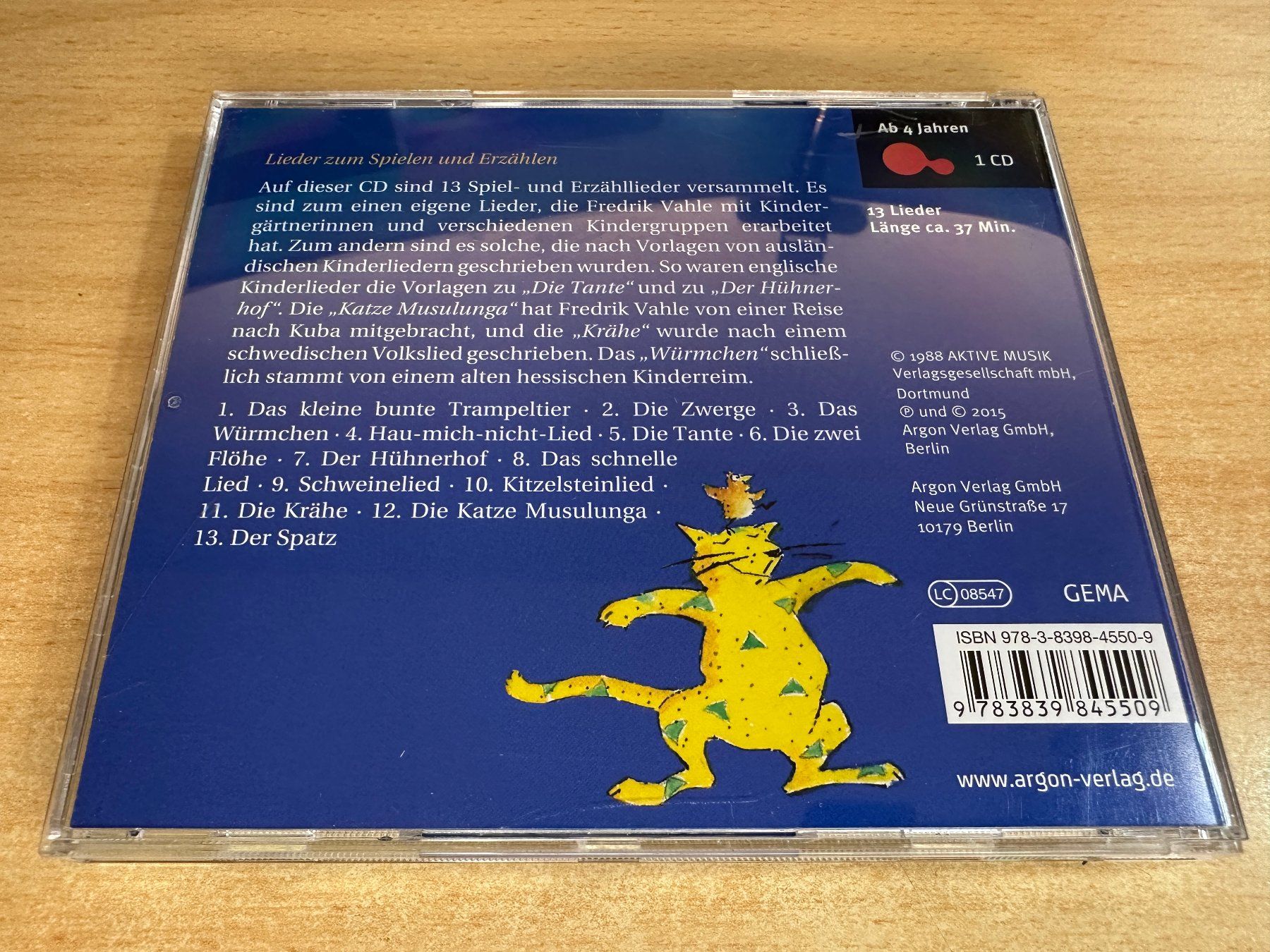 CD: B7 Fredrik Vahle - Der Spatz – Usato da Rikon im Tösstal venduto da Alpenmutz 1