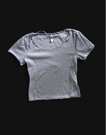 T-Shirt ever.me hellblau gerippt Grösse L guter Zustand