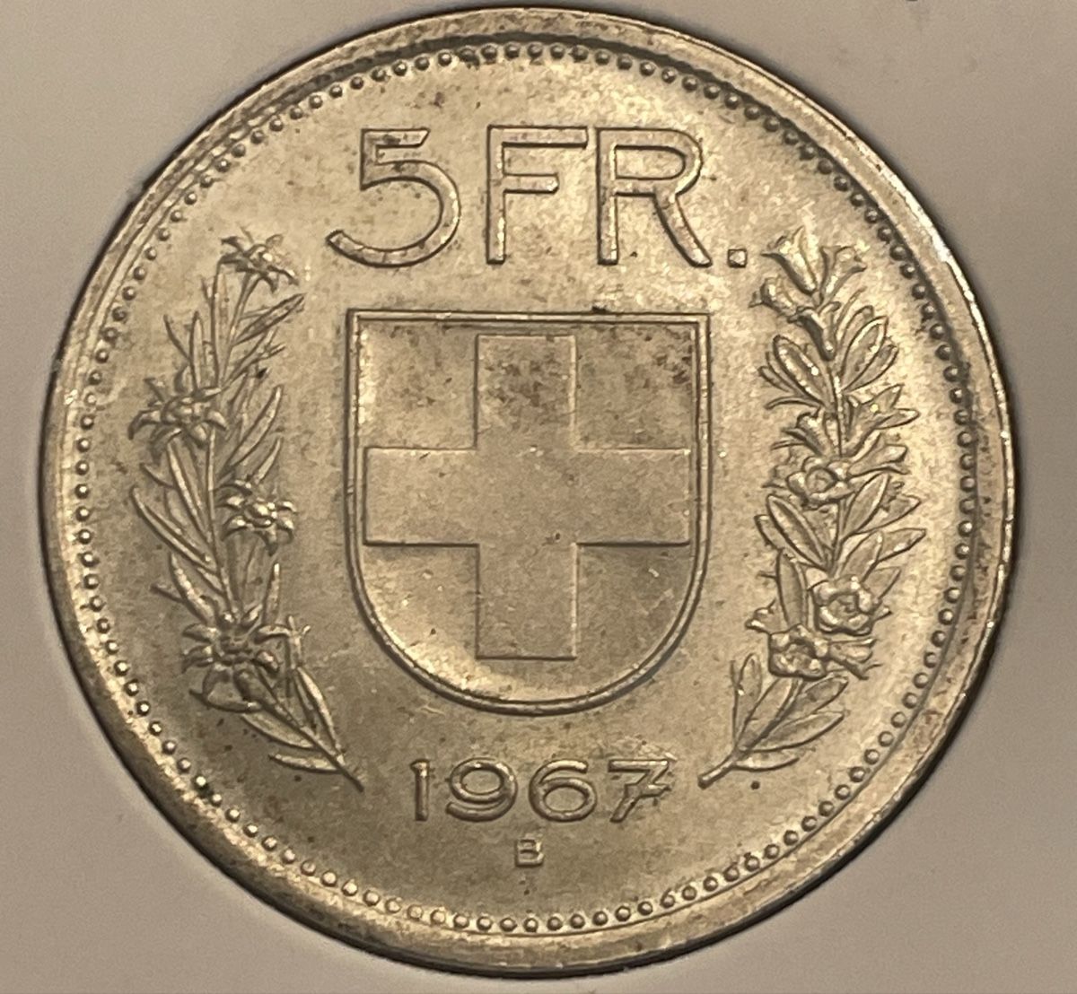 Tutti le monete: 5 Fr. 1967 - Unz.+  – Usato da Meilen venduto da Silver-Rules