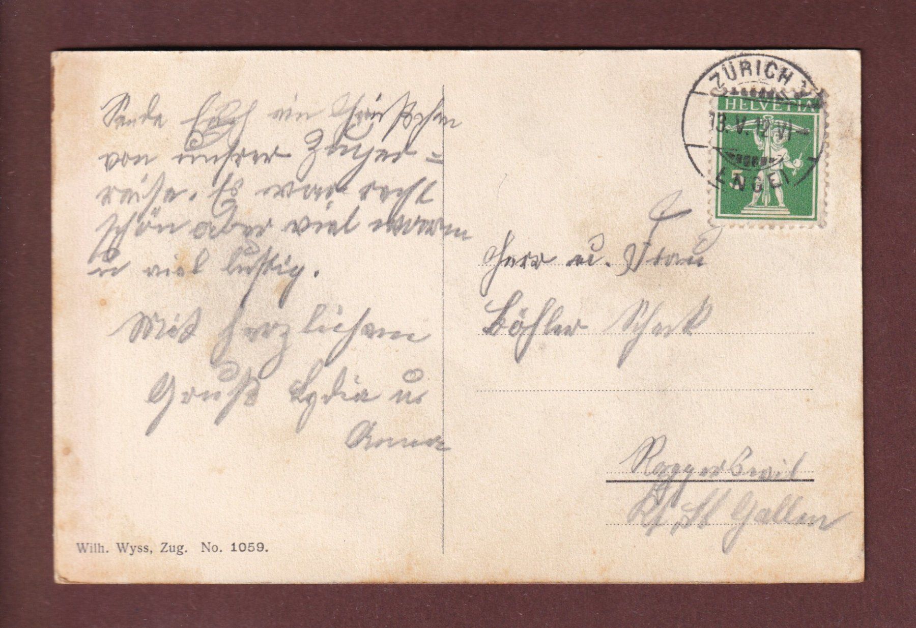 Cartes postales: ZUG - 1912 – D'occasion à Pully par nicecards-shop 1