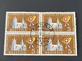 Viererblock Vollstempel Schwyz briefmarke