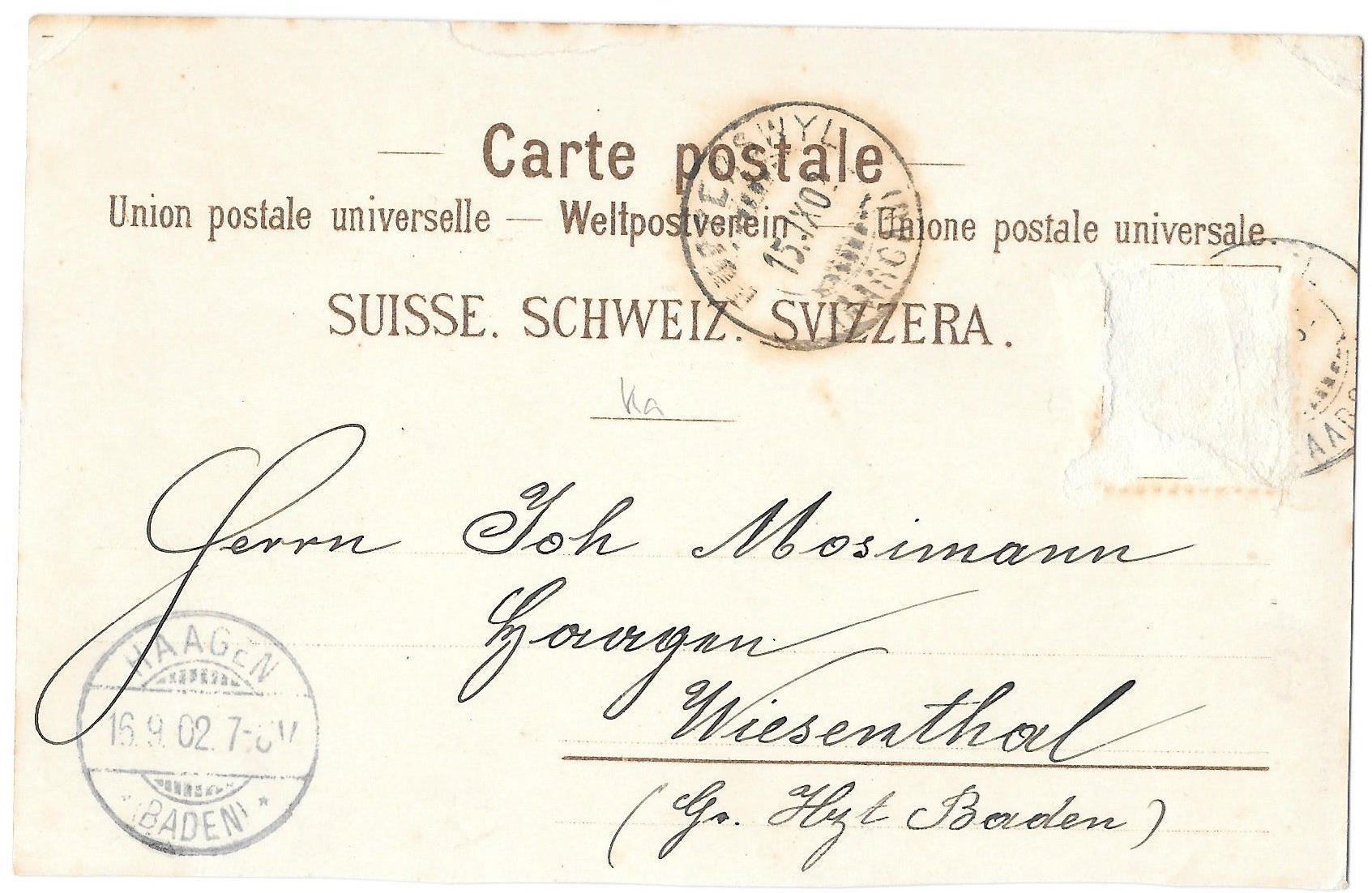 Ansichtskarten: Buchs braune Lithografie mit Postbureau – Gebraucht aus Olten von clotaldi 1