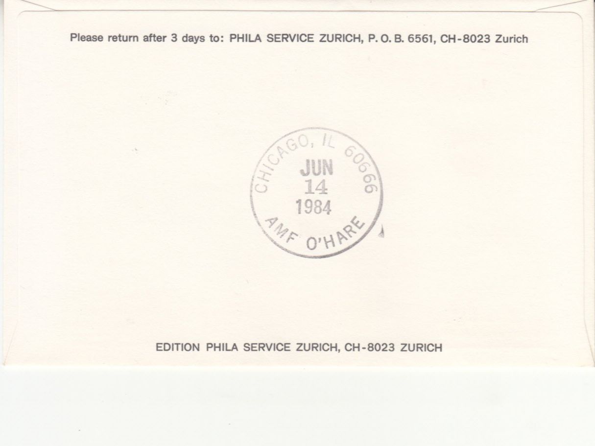 Tutti i francobolli: SLH RF 84.8 aU  Genève-Chicago – Usato da Bürglen TG venduto da StampGraf 1