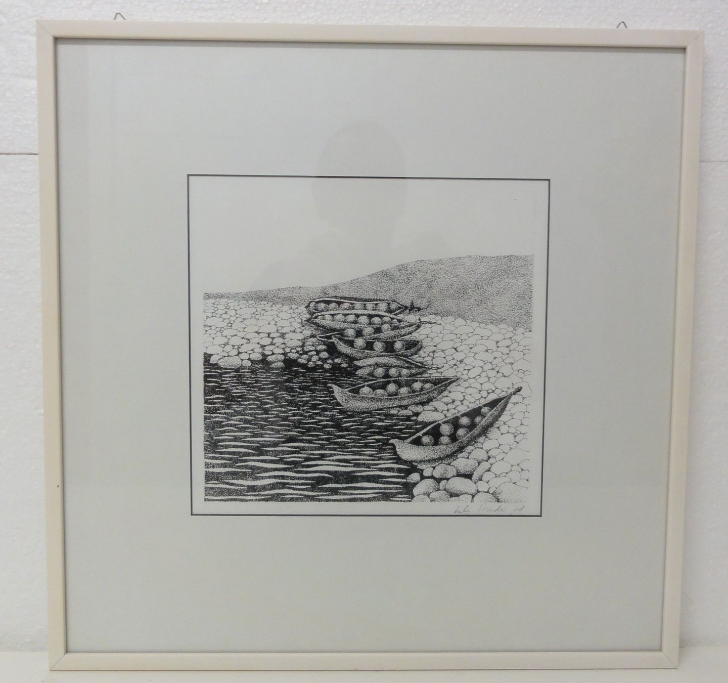 Grafica & Litografie: Lithographie Boot am Ufer "Erbsenschotten" (Signiert) – Usato da Illnau venduto da chiara041