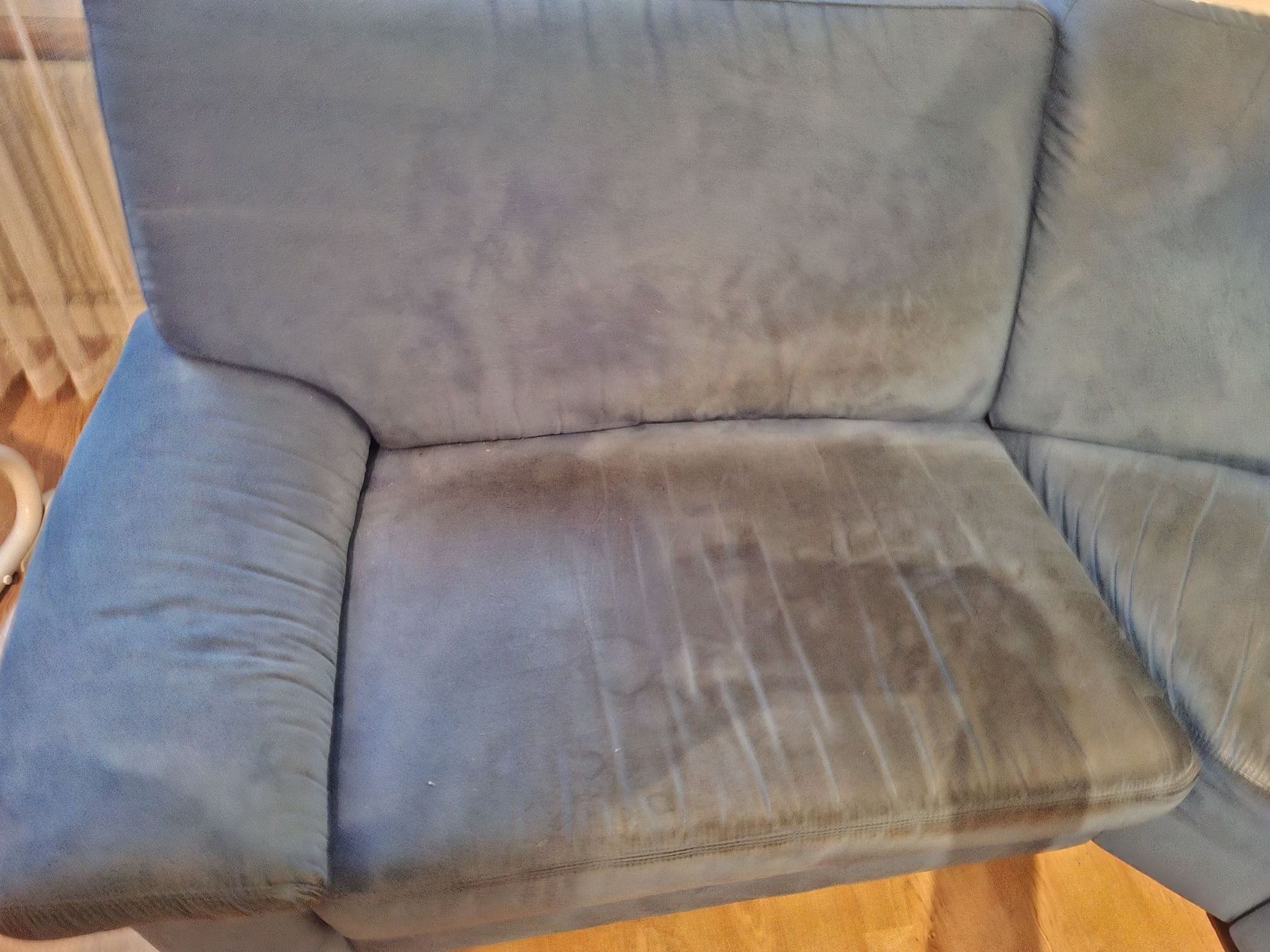 Divani: Ecksofa blau mit Ottomane 3-teilig – Usato da Burgdorf venduto da Papagei 2