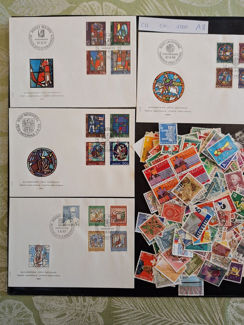 Tutti i francobolli: CH- ca. 1000 und 4 Briefe dazu (A8) – Usato da Genolier venduto da Antoine30 1