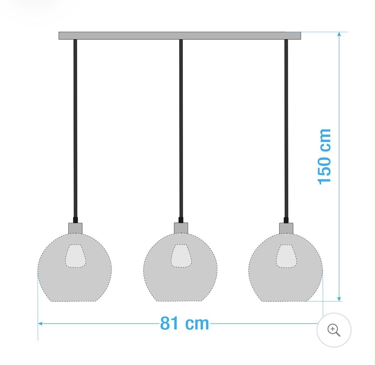 Lustres & lampes de plafonds: Moderne Pendelleuchte mit 3 Glaskugeln – D'occasion à Mellingen par sim_g6tk 2