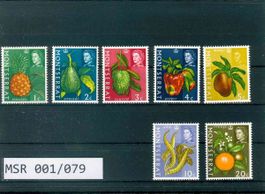MONTSERRAT 7 BRIEFMARKEN FRÜCHTE UND GEMÜSE