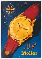 MOLLAR SWISS WATCH FOR ORIENT c. 1950 - Original Plakat