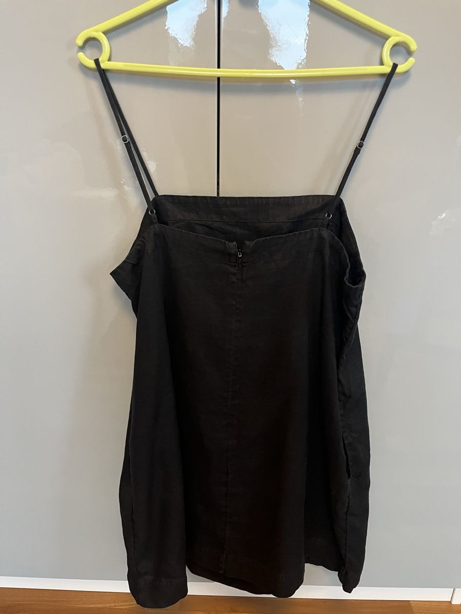 Vestiti: Schwarzes Leinenkleid mit Taschen – Usato da Zürich venduto da lux_t6lx 1