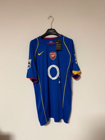 Arsenal Patrick Vieira 4 Nike O2 Extérieur Bleu 2004/05