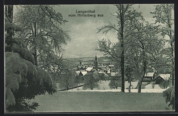 Ansichtskarten: Langenthal, Teilansicht im Schnee vom Hi – Gebraucht aus Berlin von bartko-reher