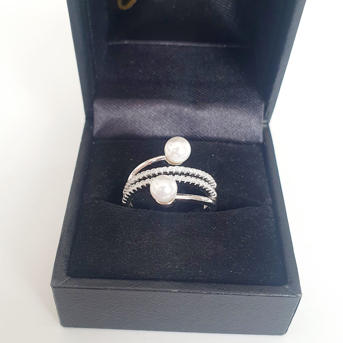 Ringe: Elegante Silberring 925  mit  Perlen, 16,4 mm Neu – Neu (gemäss Beschreibung) aus Kreuzlingen von Wunderkiste123 4
