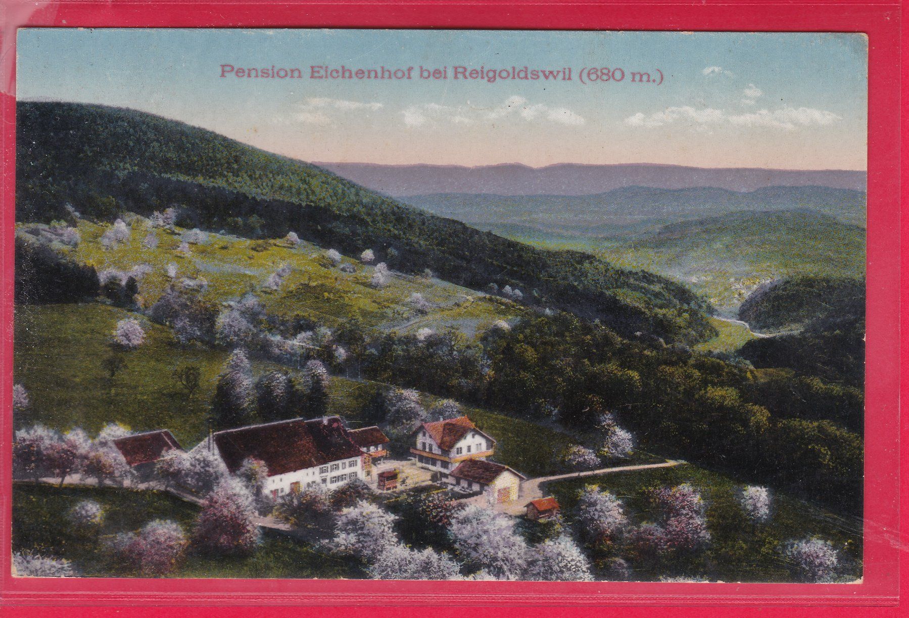 Cartoline postali: PENSION EICHENHOF BEI REIGOLDSWIL 680m, 28.7.1930 – Usato da Oberrieden venduto da Gebirgsstelze