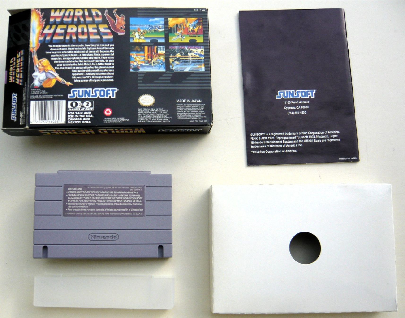 Nintendo Giochi: SNES:  World Heroes – Usato da Onex venduto da Jaguar1986 4