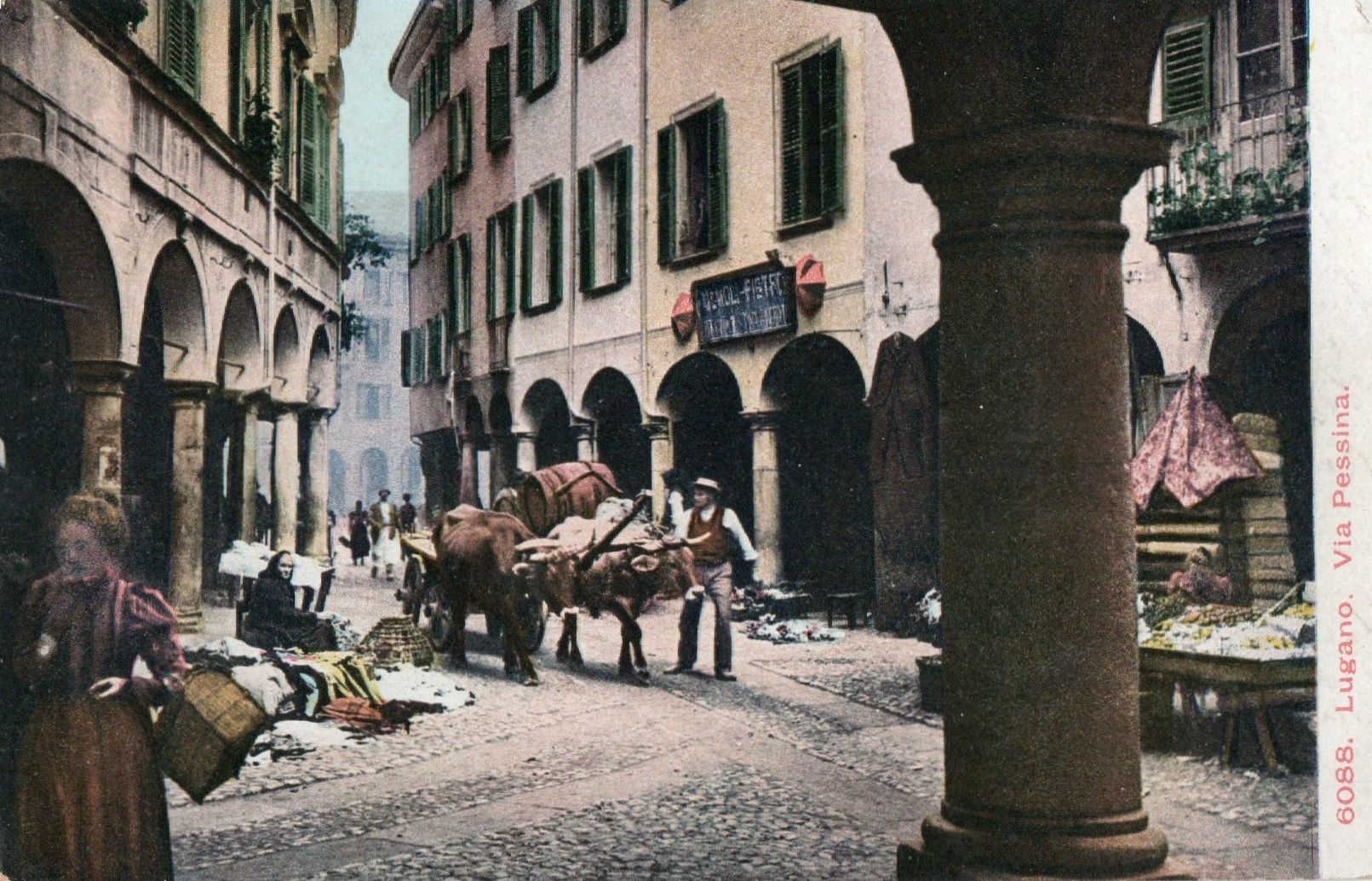 Cartoline postali: Lugano - Via Pessina – Usato da Melano venduto da pisonsdro