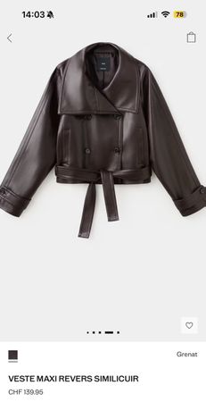 Veste similicuir brune