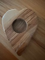 Olivenholz- Kerzenhalter Herzform
