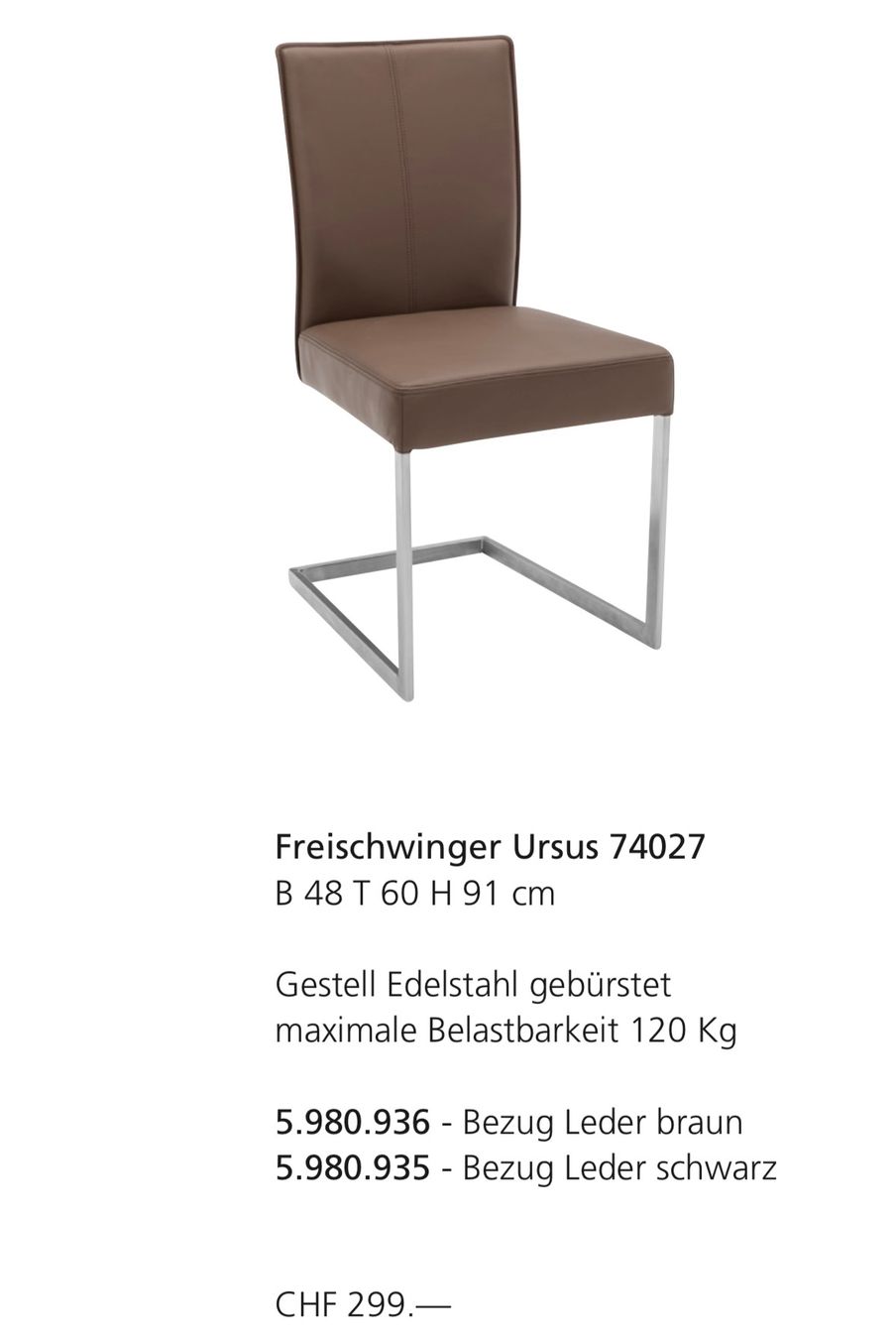 Livique Sedie: Livique Freischwingerstuhl Ursus – Nuovo (secondo la descrizione) da Bürglen TG venduto da Kubilay30