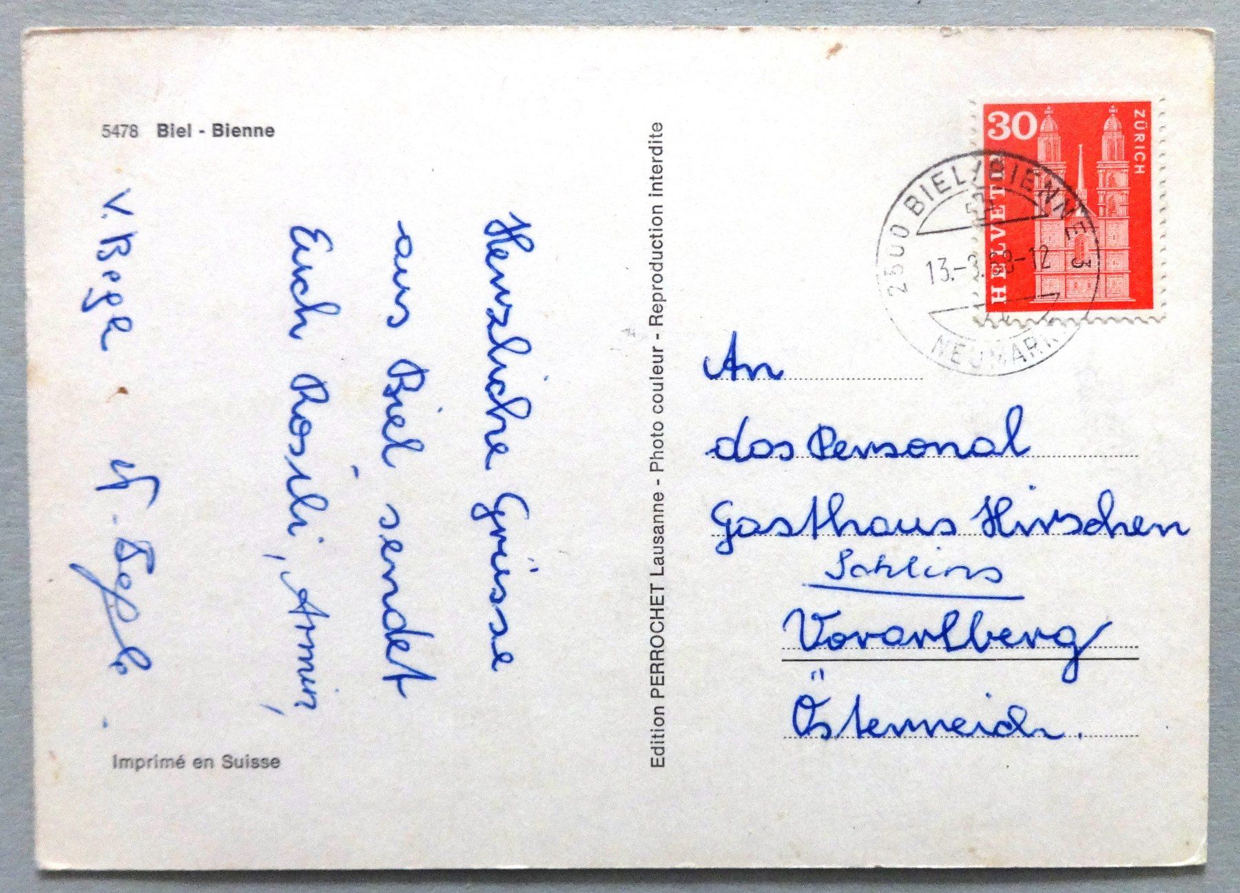 Cartes postales: Biel - Bienne – D'occasion à Fétigny par Billy2miny 1