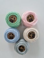 DMC Coton Perlé Nr. 8 Pastell Palett 5 Farben Made in France
