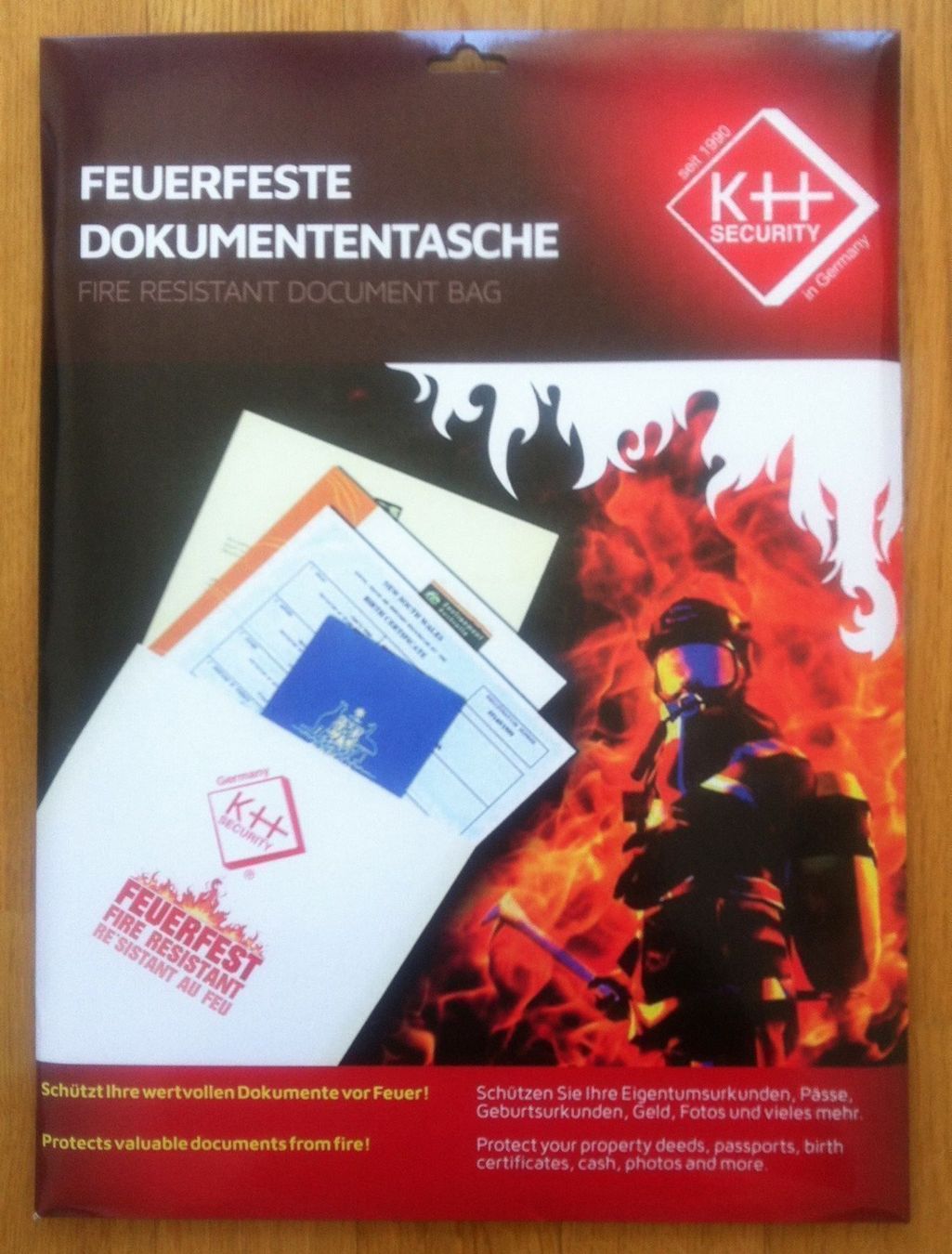 Tresor: Feuerfeste Dokumententasche-Pochette - Fire resistant doc – Neu und originalverpackt aus CHENE-BOUGERIES von homeswisshome