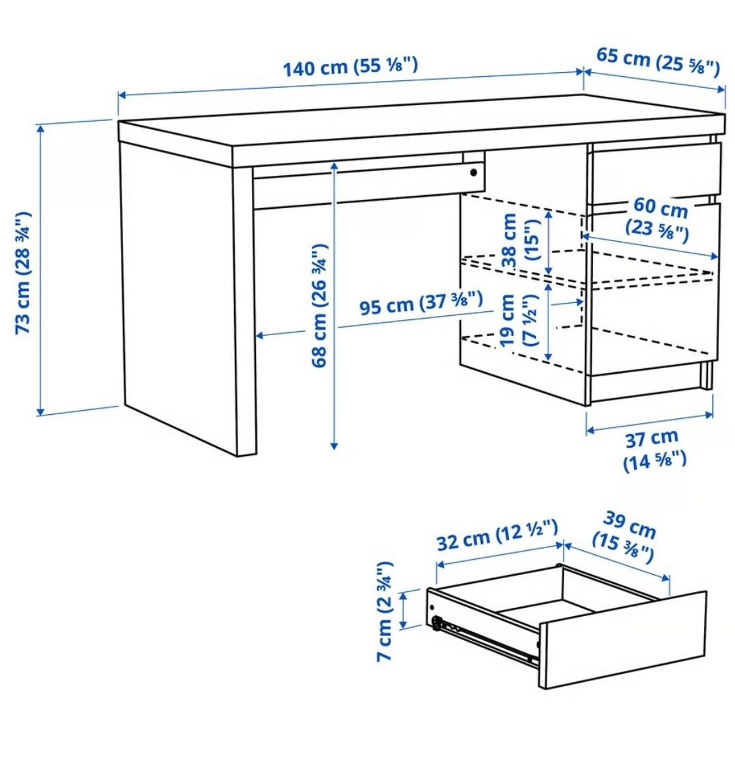 Ikea Schreibtische: bureau MALM (IKEA) – Gebraucht aus echallens von Jema03 3