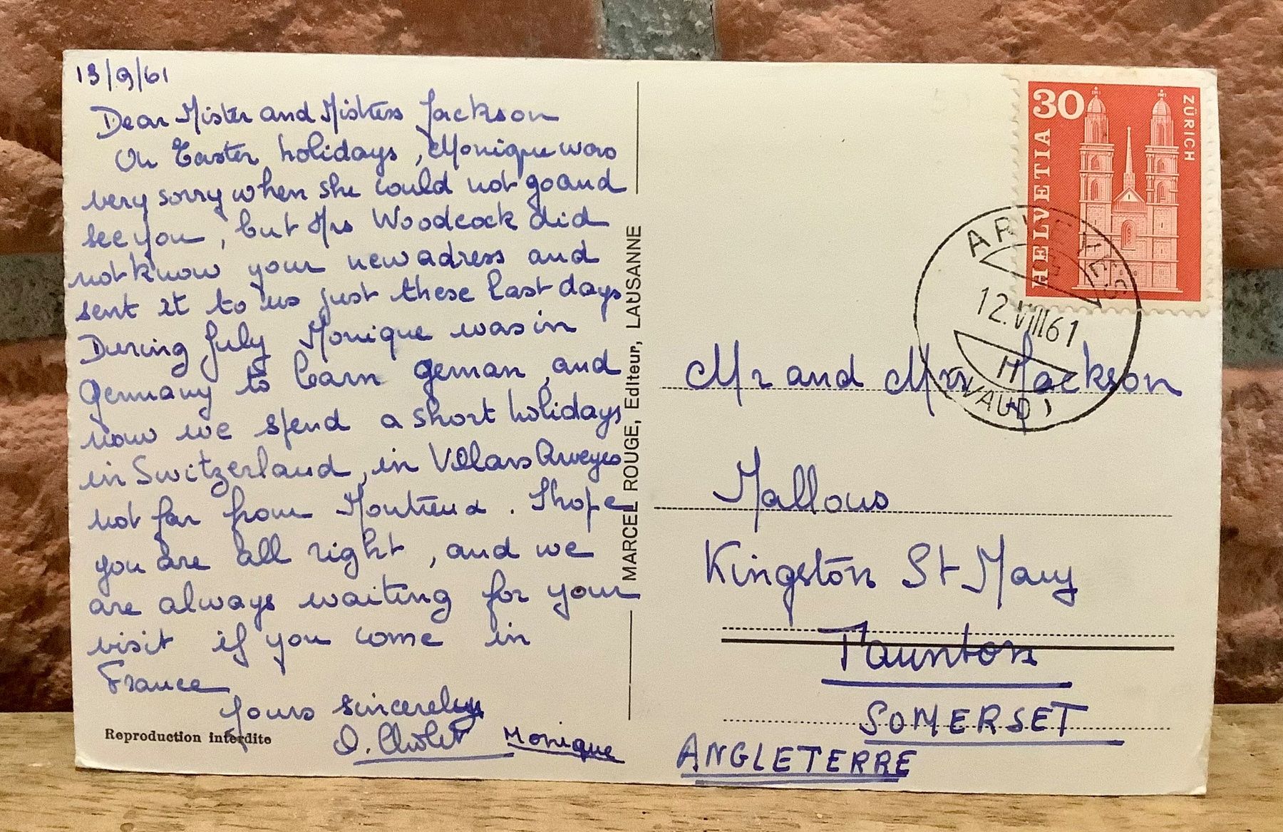 Cartoline postali: 1961 - ARVEYES et les Dents du Midi – Usato da Root venduto da ENGLAND-TREASURES 2