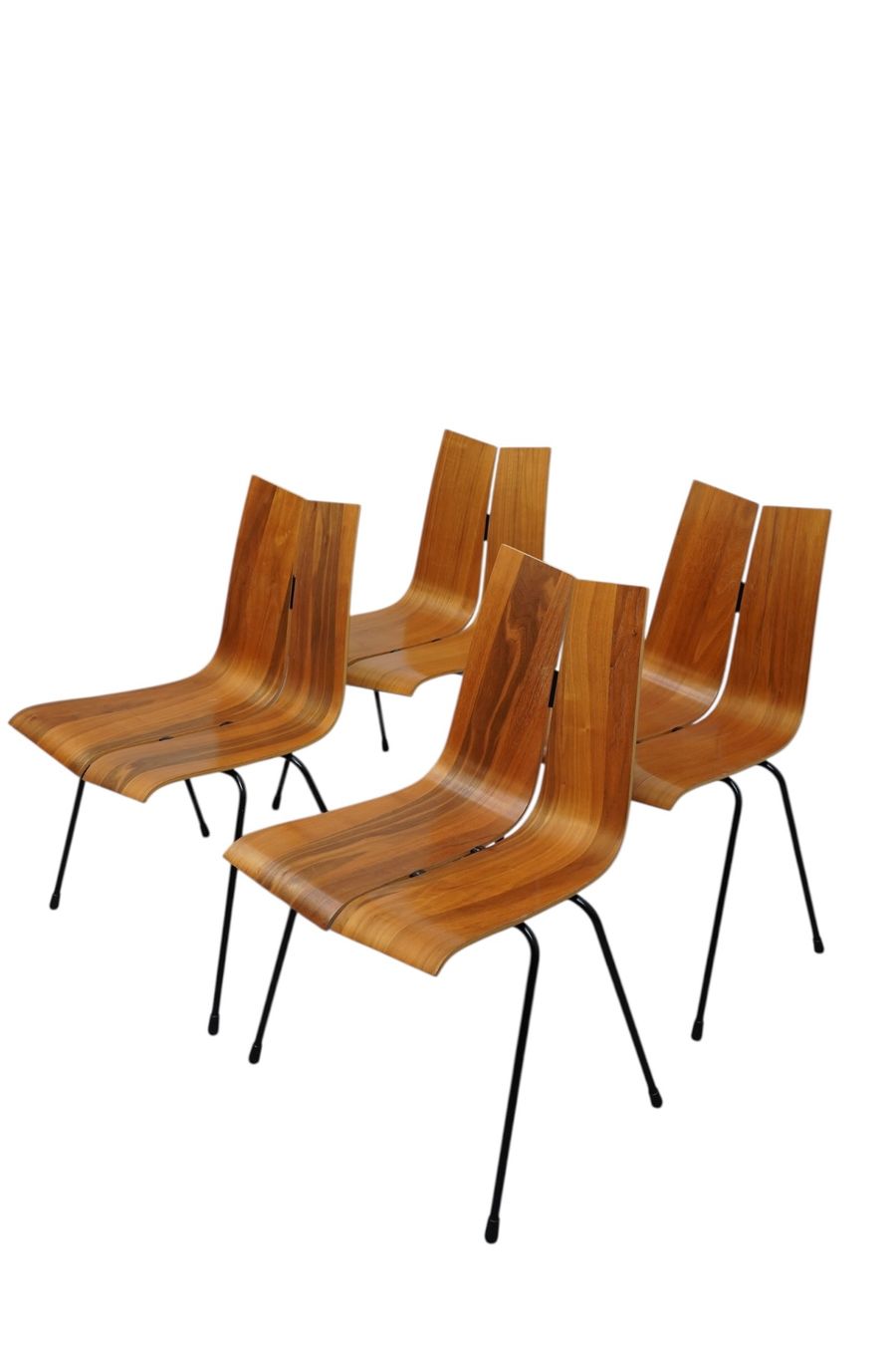 Horgen Glarus Sedie: Ensemble de 4 chaises, modèle GA, Hans Bellmann pour Horgen – Usato da Bulle venduto da ABELiAM