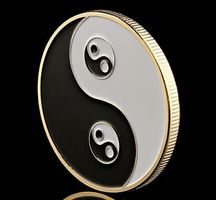 MÜNZE YIN YANG Pokercard Guard Coin Poker Hell Dunkel