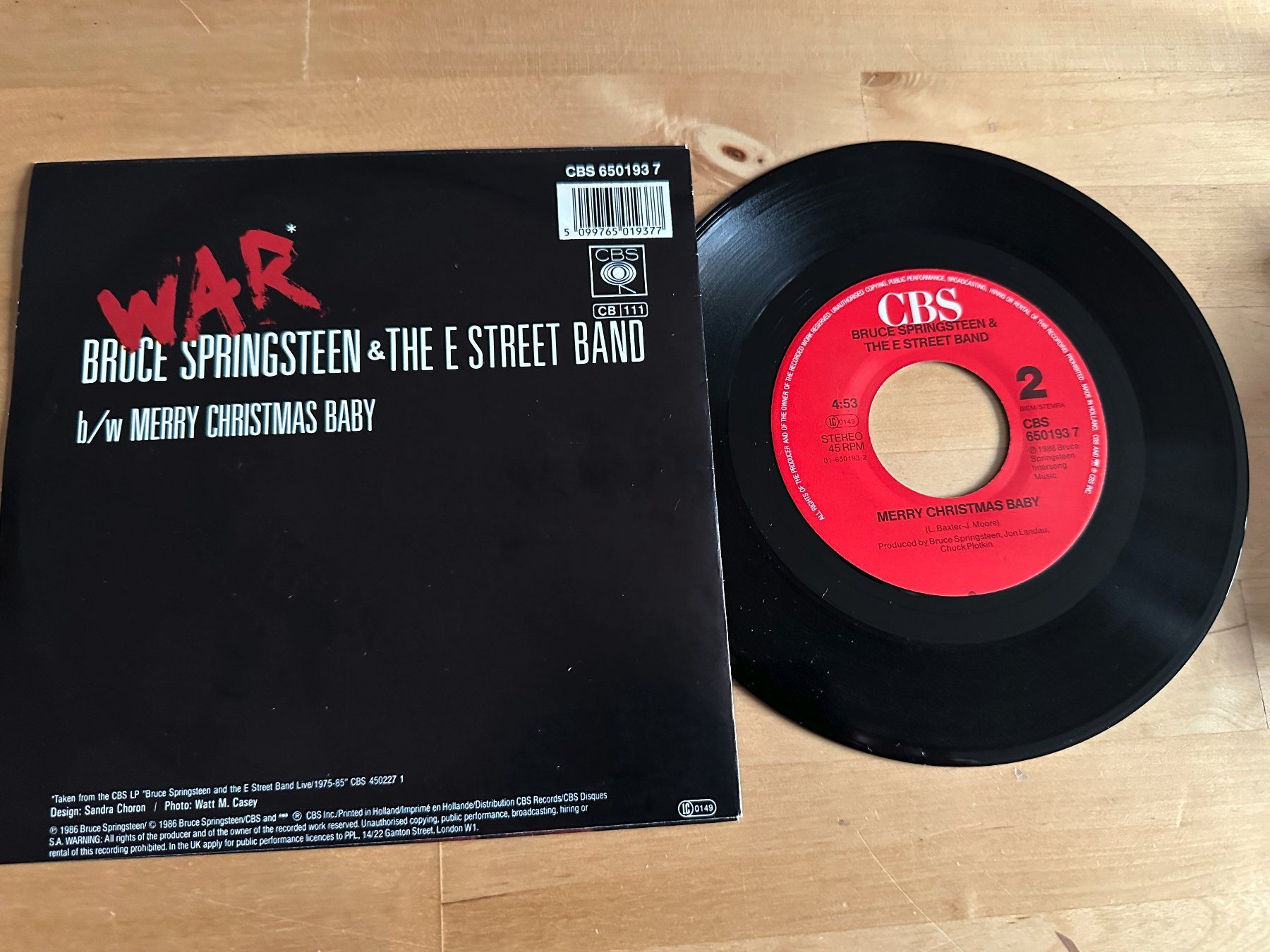 BRUCE SPRINGSTEEN Kult Single Merry Christmas Baby 80's Top (Gebraucht ...