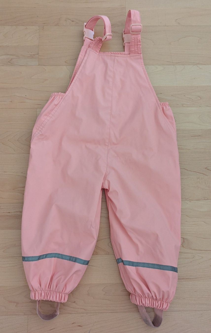 Pantaloni: Regenhose Latzhose Rosa Kinder Grösse 86 – Usato da Uster venduto da petches 3