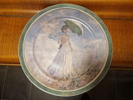 Assiette murale  Claude Monet Femme à l'ombrelle