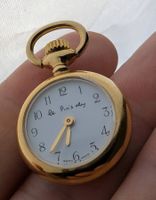 Le Pin's aly "Broschenuhr", Damenuhr, Goldfarben, Vintage!