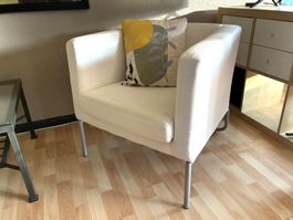 IKEA Klappsta: bequemer Sessel mit Stoffbezug weiss