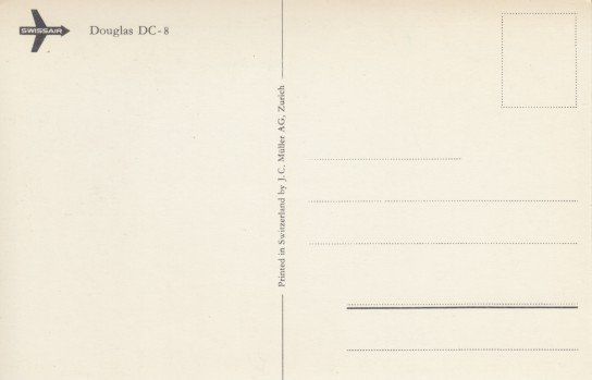 Cartoline postali: Douglas Dc-8, Swissair – Usato da Zuerich venduto da OceanLinerPostcards 1