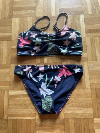 Roxy Girl Bikini Grösse 12 Blumenmuster dunkelblau guter Zus
