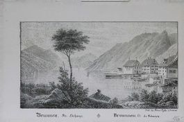 Brunnen Lithographie von Egli 1837