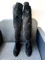 Black Suede boots /Stiefel aus Samt / Bottes en Daim 36