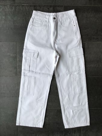 Pantalon Cargo Blanc SHEIN, Taille S - Super Look Été!