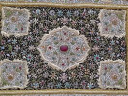 Indian jeweled wall hanging/Hand embroidered/Zardozi art