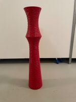 Holzvase Handarbeit, rot, 63cm