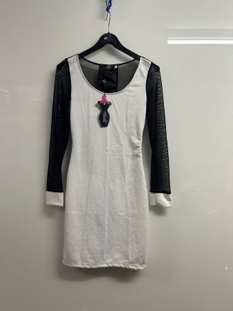 Etuikleid Kleid schwarz weiß Gr S/M NEU