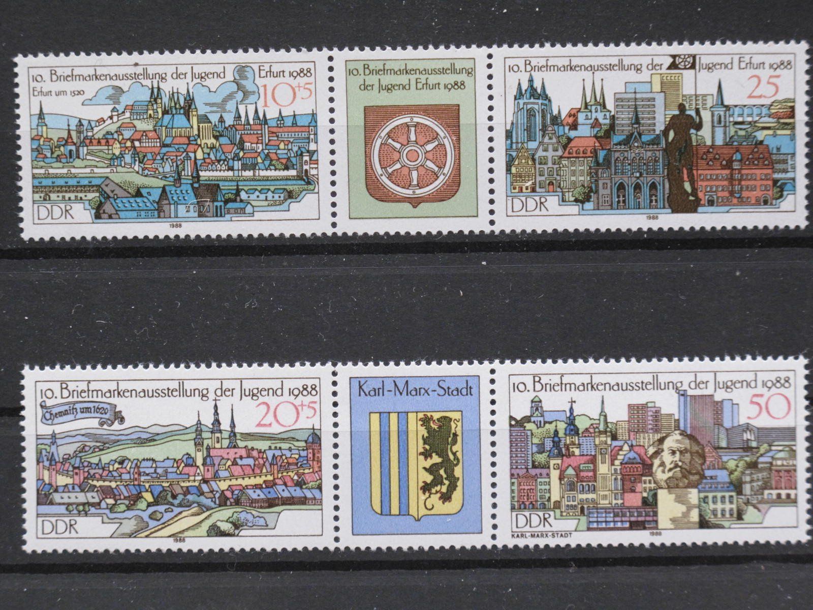 Tutti i francobolli: DDR 1988 Briefmarkenausstellung ** – Usato da Wil SG venduto da fva01