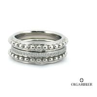 Ring-Set aus 3 Ringen – Edelstahl –Grösse 60