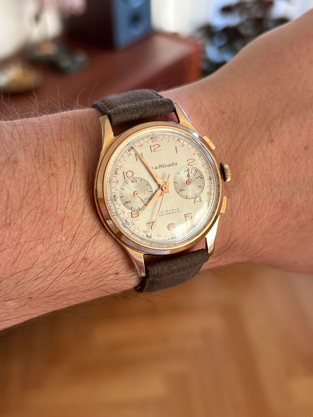 Nivada Orologi: Vintage Stima-Nivada Oversized Chronograph 38mm Landeron 149 – Usato da Vevey venduto da Vintage_Analog_Goods 9