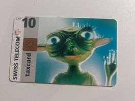 Alte Swisscom Taxcard mit lustigem Sujet