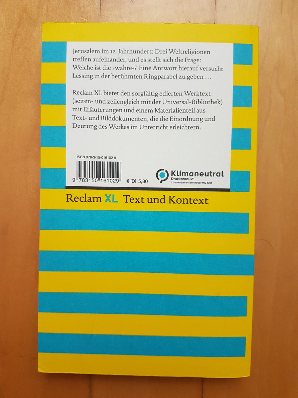 Libri: Nathan der Weise - G.E. Lessing – Nuovo (secondo la descrizione) da Binz venduto da tarkrx 1
