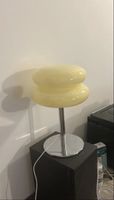 Bauhaus Glas Tischlampe, 70er Jahre Design! Gelb hell
