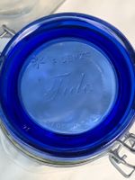 2x Glass Jars with Blue Lids Fido